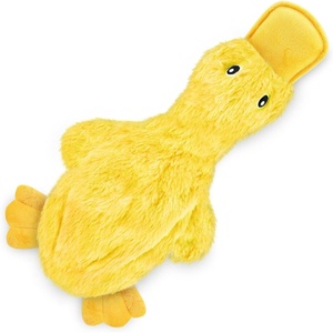 Best Pet Supplies Interactive Squeaky Dog Chew Toy, Ideal Dog Toys for Chewers, Small, Medium & Large Dogs, and Fetch Lovers – Tennis (Yellow), Medium (Pack of 4)(Crinkle Duck (Yellow))
