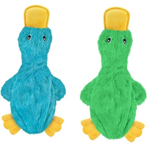 Best Pet Supplies Squeaky Dog Toys with Soft Durable Fabric for Small, Medium and Large Pets Interactive Toy for Indoor Play, Supports Active Biting and Play – Fuchsia, Green, Medium(Crinkle Duck (Light Green & Turquoise))